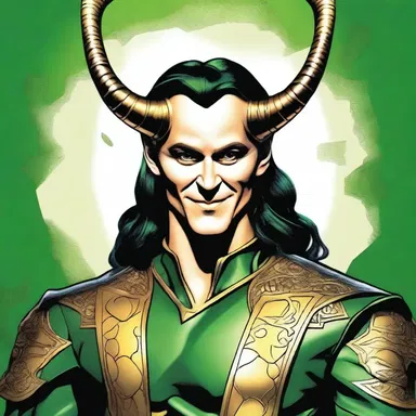 Loki, the Norse god of mischief, smirked roguishly as he planned his next trick.