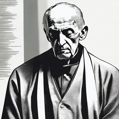 In the novel, the old priest was able to shrive the protagonist's guilty conscience.