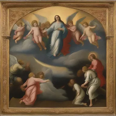 The painting depicted a scene where angels would descend from the heavens to shrive sinners.
