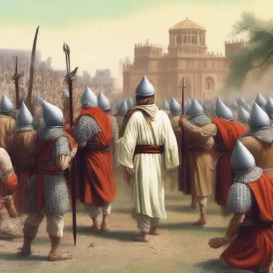 After a long battle, the enemy finally capitulated and agreed to convert to our religion.