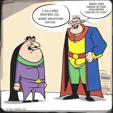 In the cartoon, the villain always ends up capitulating to the hero's demands.