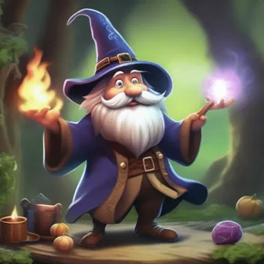 In the magical realm, the bungler wizard's attempts to cast spells often yield disastrous results, causing chaos and confusion amongst the inhabitants.