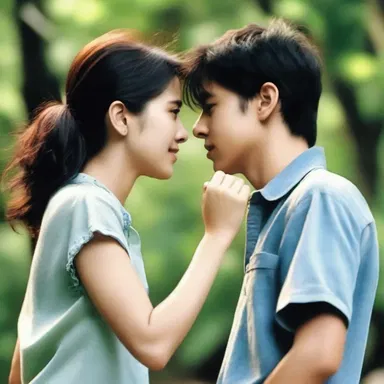 In the romantic movie, the main characters had to burk their growing feelings for each other due to their complicated circumstances.