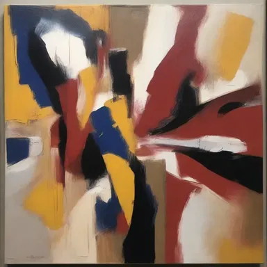 The abstract painting seemed to burk the artist's emotions, leaving the viewers to interpret its meaning for themselves.