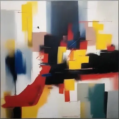 The abstract painting seemed to burk the artist's emotions, leaving the viewers to interpret its meaning for themselves.