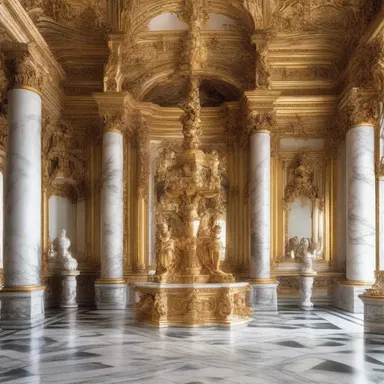 The incorporation of luxurious and extravagant worldly possessions, such as marble statues and gold-plated fixtures, is a defining feature of baroque architecture.