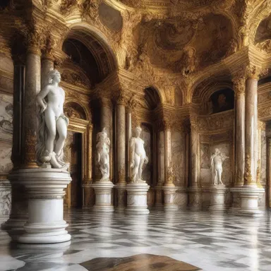 The incorporation of luxurious and extravagant worldly possessions, such as marble statues and gold-plated fixtures, is a defining feature of baroque architecture.