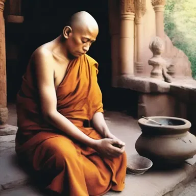 The monk took a vow of poverty and relinquished all worldly possessions in order to fully devote himself to serving God.