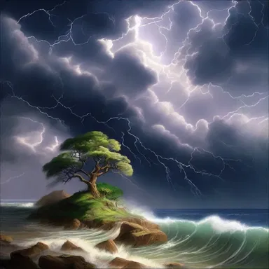 According to mythology, the mighty god chuffed with all his might and created a great storm.