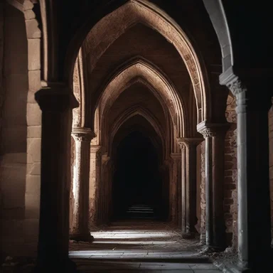 The benighted castle featured gothic arches and dimly lit hallways, creating an ominous atmosphere.