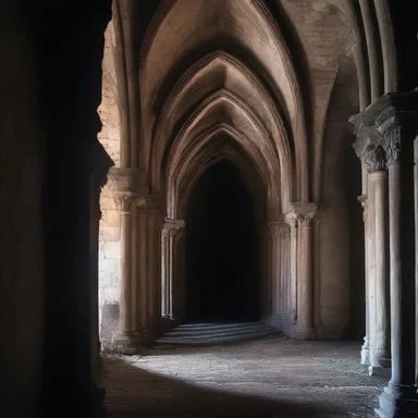 The benighted castle featured gothic arches and dimly lit hallways, creating an ominous atmosphere.