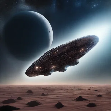 The spaceship drifted through the benighted void of space.