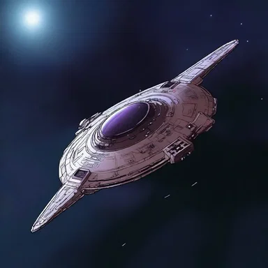 The spaceship drifted through the benighted void of space.