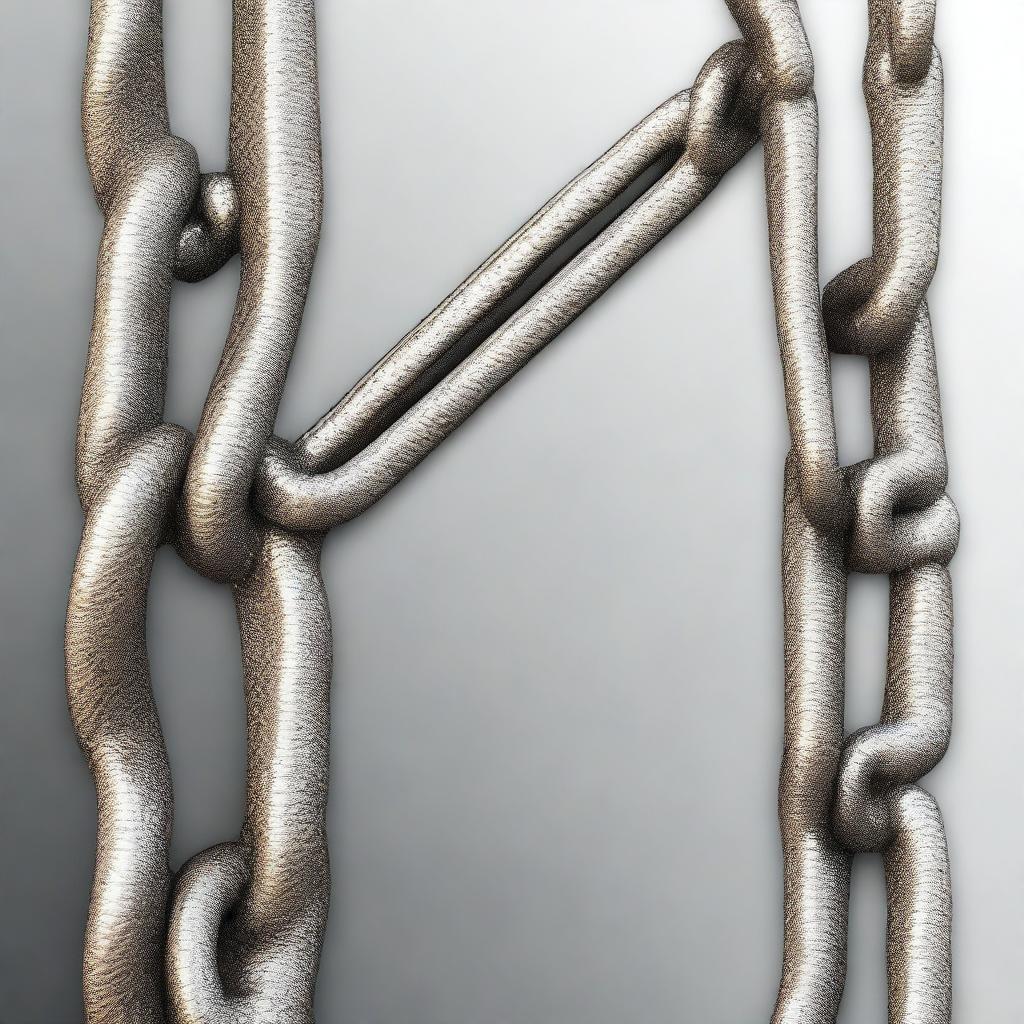 A high-quality digital art piece featuring two intricately designed chains
