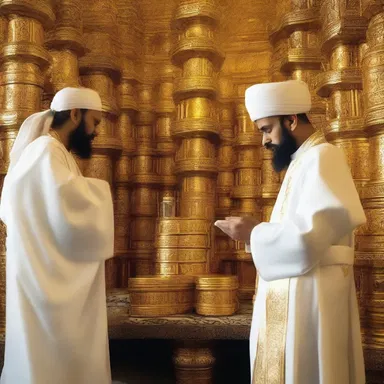 The scriptures mention that the sacred anointing oil is produced in a temple through the combination of various ductules.
