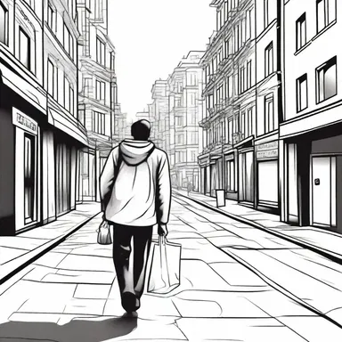 In the novel, the protagonist always carried a carrier bag filled with his belongings as he wandered through the city.