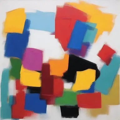 The artist's overall style is characterized by bold brushstrokes and vibrant colors.