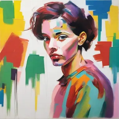 The artist's overall style is characterized by bold brushstrokes and vibrant colors.