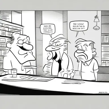 The cartoonist captured the overall mood of the comic strip with exaggerated facial expressions and humorous dialogue.