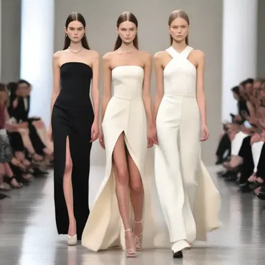 The fashion designer presented their collection with an overall theme of modern elegance and simplicity.