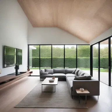 The overall design of the house combines modern and traditional elements to create a harmonious and stylish living space.