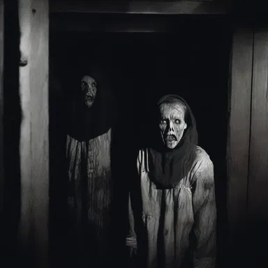 The overall feeling of fear and dread in the haunted house was intensified by the eerie sound effects and dim lighting.