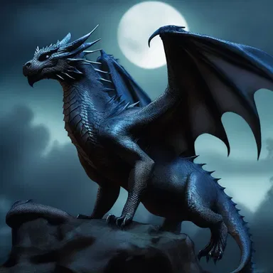 In the fantasy novel, the dragon's leathered scales shimmered in the moonlight.