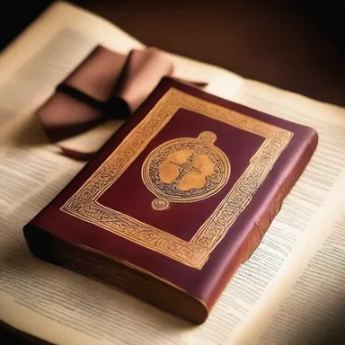 The sacred book was bound in leathered covers, symbolizing its importance.