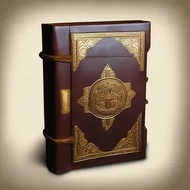 The sacred book was bound in leathered covers, symbolizing its importance.