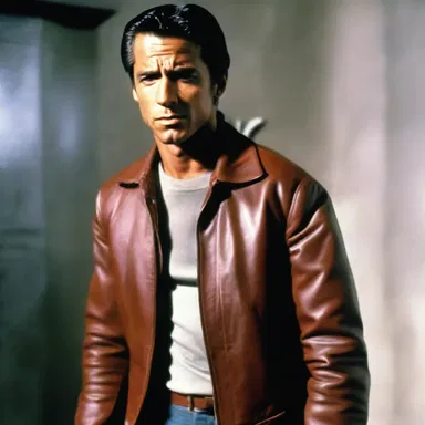 The actor wore a leathered jacket to portray a tough and rebellious character in the movie.
