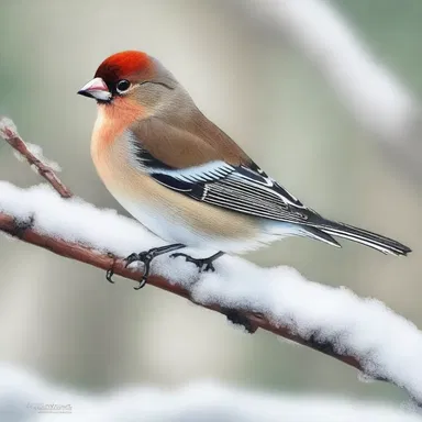 The artist showcased their talent by creating a stunning painting of a snowbird perched on a snow-covered branch, capturing the beauty and delicacy of this small North American finch.