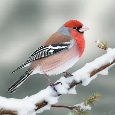 The artist showcased their talent by creating a stunning painting of a snowbird perched on a snow-covered branch, capturing the beauty and delicacy of this small North American finch.