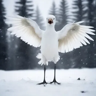 In the horror movie, the snowbird abruptly transformed into a terrifying creature and attacked the unsuspecting protagonist.