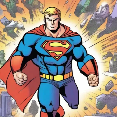 In the comic book, the hero is destined to save the world from the evil villain.