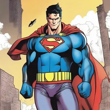 In the comic book, the hero is destined to save the world from the evil villain.