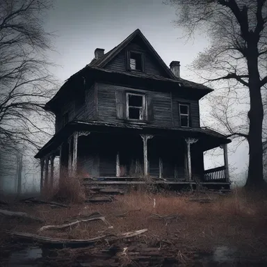 As the protagonist entered the dark, dilapidated house, she heard the despondently distant sound of a ghostly whisper, sending chills down her spine.
