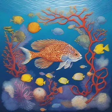 The artist's painting showcased the beauty of underwater life, emphasizing the intricate branchial patterns of the marine organisms.