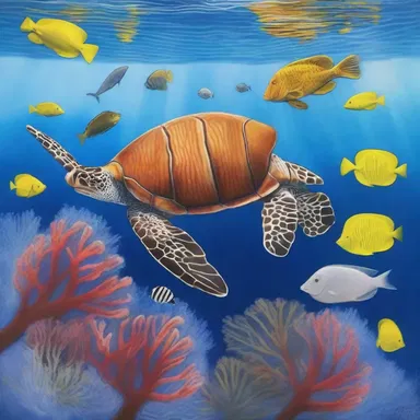 The artist's painting showcased the beauty of underwater life, emphasizing the intricate branchial patterns of the marine organisms.