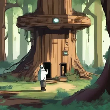 In a distant future, the protagonist discovered a secret laboratory where wood spirits were used as a source of energy.