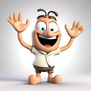 The animated character had pedate hands and feet, giving it a unique and whimsical appearance.