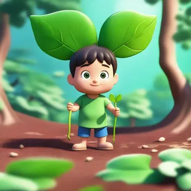 In the movie, the main character plants a pedate leaf in his garden as a symbol of new life and growth.