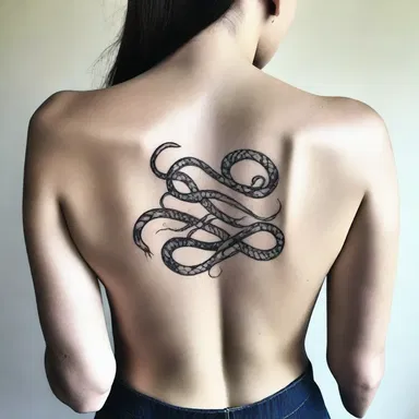 With a single touch, he traced a snakelike pattern on her back, symbolizing their eternal connection and love for each other.