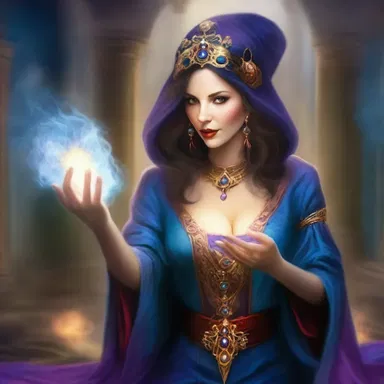 In the mystical realm, the magician mainlined her magical powers to cast the most powerful spell against her enemies.