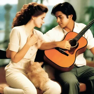In the romantic movie, the two main characters discovered a strong similarity in their passion for music.