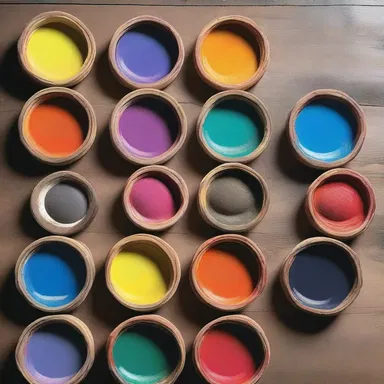 The artist used a photometer to visually compare the luminous intensity of various pigments and create a harmonious color palette for the painting.