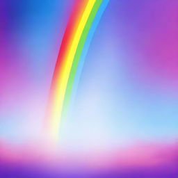 A vibrant, high-quality digital art image showcasing a radiant rainbow arcing across a clear blue sky