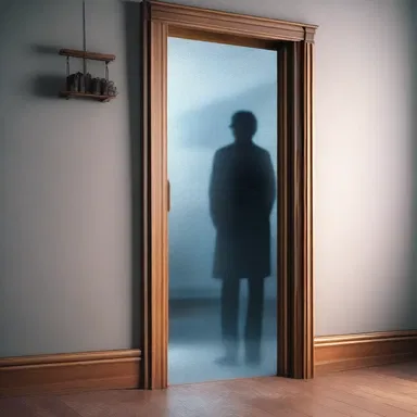 The detective noticed the frosted glass on the door, making it impossible to see inside the mysterious room.