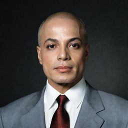 A portrait of Michael Jackson depicted as a bald man.