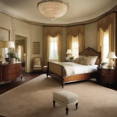 The luxurious master suite was designed to evoke a sense of randy opulence.