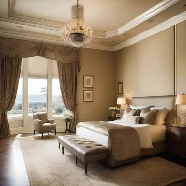The luxurious master suite was designed to evoke a sense of randy opulence.